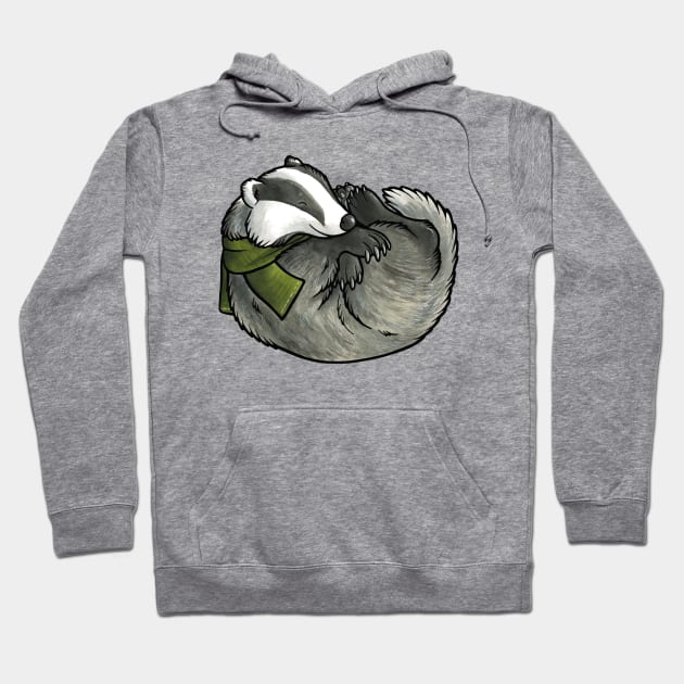 Sleepy badger Hoodie by animalartbyjess